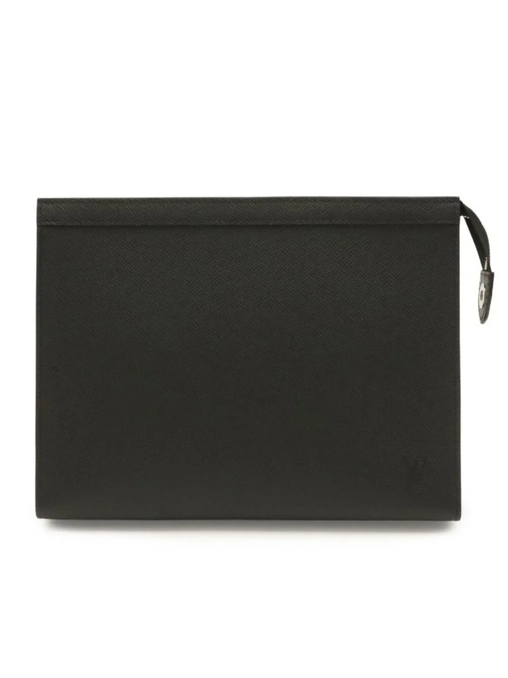 Louis Vuitton Taiga Pochette Voyage MM Clutch Calfskin Noir Black